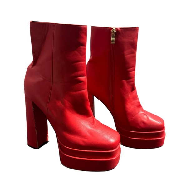 Fashion Nova Bold Red Heeled Boots - Picture 3 of 13